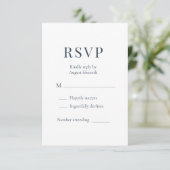 コーストブルーミニマリスト結婚式RSVP 出欠カード (スタンド正面)