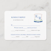 コーストブルー結婚のクレストミール選択RSVP エンクロージャーカード (正面)
