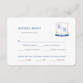 コーストブルー結婚のクレストミール選択RSVP エンクロージャーカード