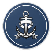 コーストブルー航海のビーチハウスシップいかり セラミックノブ (正面)