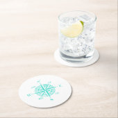 コーストホワ航海のイトコンパスバラ ラウンドペーパーコースター (インサイチュ)