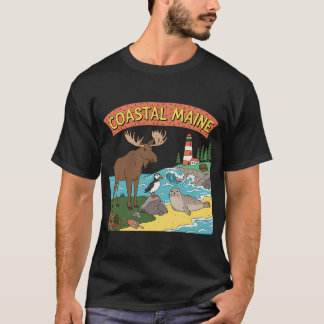 コーストメーン リトロ90年代のテーマ メーン州のキャラクター Tシャツ