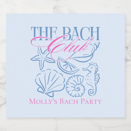 コーストモダンシーシェルテーマバチェロレッテ リキュールボトルラベル (シングルラベル)