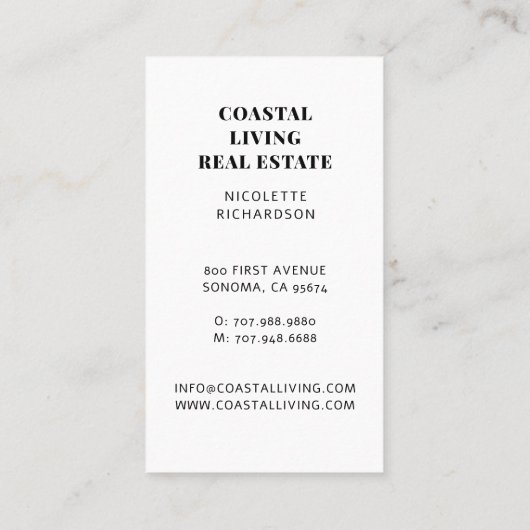 コーストモダン不動産仲介業者実在エステート 名刺 (裏面)