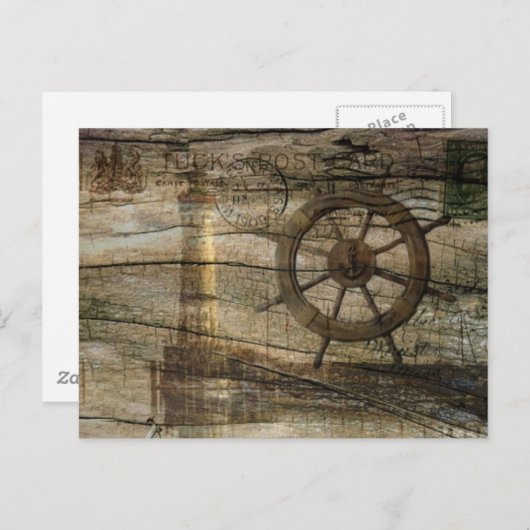 コースト初期の航海のヘルムホイールライトハウス ポストカード (正面/裏面)