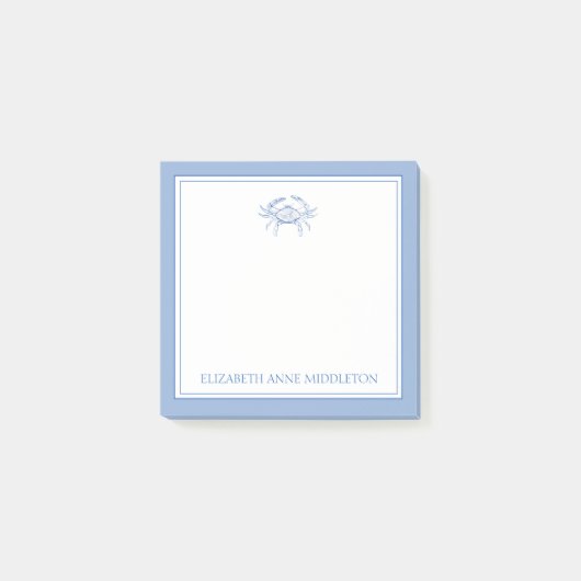 コースト名門私立校風のブルーとホワイトカパーソナライズされたニ ポストイット (正面)