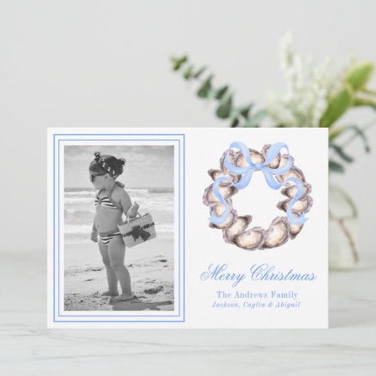 コースト名門私立校風のーオイスターボウリースフォトホリデー シーズンカード (スタンド正面)