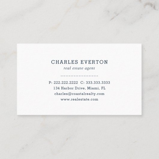 コースト実在エテート航海のをテーマにしたコンパスネイビー 名刺 (裏面)