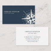 コースト実在エテート航海のをテーマにしたコンパスネイビー 名刺 (正面/裏面)