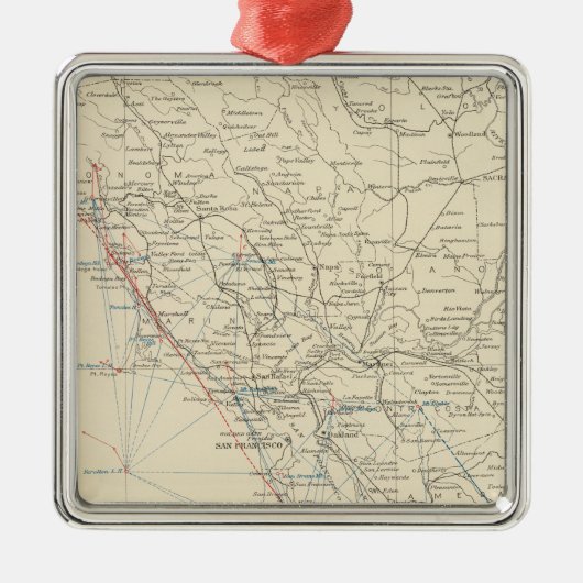 コースト山脈の中間カリフォルニア メタルオーナメント (正面)