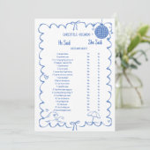 コースト彼は彼女はブライダルシャワーゲームカードと言った 案内状 (スタンド正面)