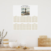 コースト素朴ライトハウスシーサイドビーチシート ポスター (キッチン)