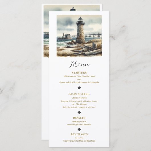 コースト素朴ライトハウスシーサイドビーチメニュー メニュー (正面/裏面)