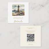 コースト素朴ライトハウスシーサイドビーチ結婚式 スクエア名刺 (正面/裏面)