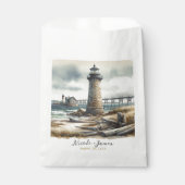 コースト素朴ライトハウスシーサイドビーチ結婚式 フェイバーバッグ (正面)