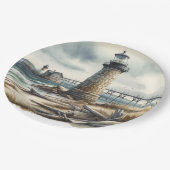 コースト素朴ライトハウスシーサイドビーチ結婚式 ペーパープレート (アングル)