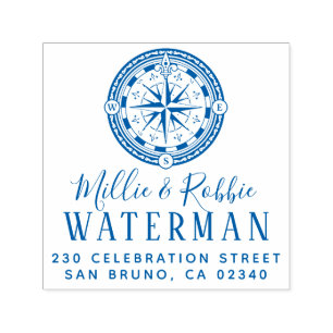 コースト結婚ーコンパス航海の差出人住所 セルフインキングスタンプ