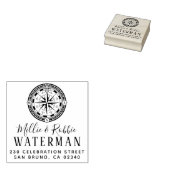 コースト結婚ーコンパス航海の差出人住所 ラバースタンプ (押印)