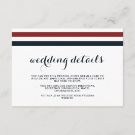 コースト結婚ーズブルー赤と白ゲスト詳細 エンクロージャーカード