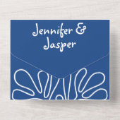 コースト結婚抽象芸術ブ芸術的ルー オールインワン招待状 (裏面)