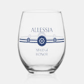 コースト航海のア結婚の花嫁 ステムなしワイングラス (正面)