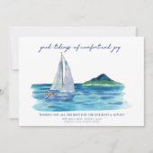 コースト航海のウォーター色クリスマスカード シーズンカード (正面)