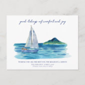 コースト航海のウォーター色クリスマスカード シーズンポストカード (正面)