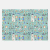 コースト航海のシーボートテーマラッピング紙 ラッピングペーパーシート (正面3)