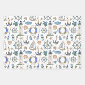 コースト航海のシーボートテーマラッピング紙 ラッピングペーパーシート (正面2)