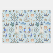 コースト航海のシーボートテーマラッピング紙 ラッピングペーパーシート (正面)