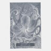 コースト航海のビーチハウスブルーホワイトタコ キッチンタオル (縦)