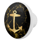 コースト航海のビーチブラックマーブルゴールデンいかり セラミックノブ (右)