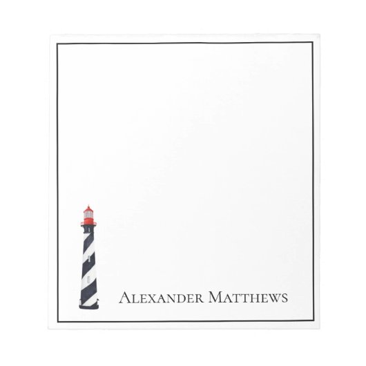 コースト航海のビーチライトハパーソナライズされたウス ノートパッド (正面)