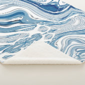 コースト航海のビーチ波水色の青い渦巻き シェルパブランケット (3/4)