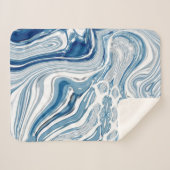 コースト航海のビーチ波水色の青い渦巻き シェルパブランケット (正面(横))