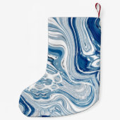 コースト航海のビーチ波水色の青い渦巻き スモールクリスマスストッキング (裏面)
