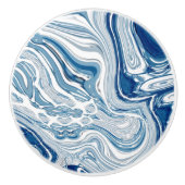 コースト航海のビーチ波水色の青い渦巻き セラミックノブ (正面)