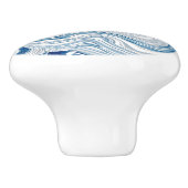 コースト航海のビーチ波水色の青い渦巻き セラミックノブ (側面)