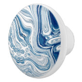 コースト航海のビーチ波水色の青い渦巻き セラミックノブ (右)