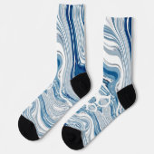 コースト航海のビーチ波水色の青い渦巻き ソックス (左)