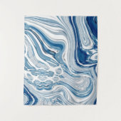 コースト航海のビーチ波水色の青い渦巻き タペストリー (正面)