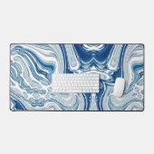 コースト航海のビーチ波水色の青い渦巻き デスクマット (キーボード&マウス)