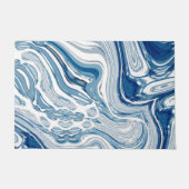 コースト航海のビーチ波水色の青い渦巻き ドアマット (正面)