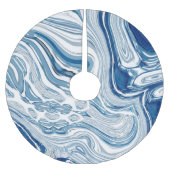 コースト航海のビーチ波水色の青い渦巻き ブラッシュドポリエステルツリースカート (正面)