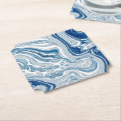 コースト航海のビーチ波水色の青い渦巻き ペーパーコースター (アングル)