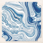 コースト航海のビーチ波水色の青い渦巻き ペーパーコースター (正面)