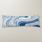コースト航海のビーチ波水色の青い渦巻き ボディピロー (裏面)