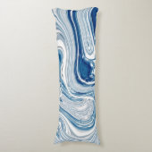 コースト航海のビーチ波水色の青い渦巻き ボディピロー (正面縦)