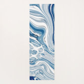 コースト航海のビーチ波水色の青い渦巻き ヨガマット (裏面)