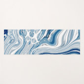 コースト航海のビーチ波水色の青い渦巻き ヨガマット (正面(横))